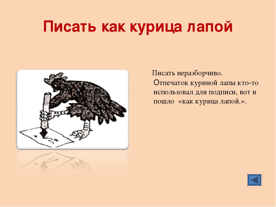 Писано значение. Как курица лапой. Курица лапой фразеологизм. Фразеологизм как курица лапой.